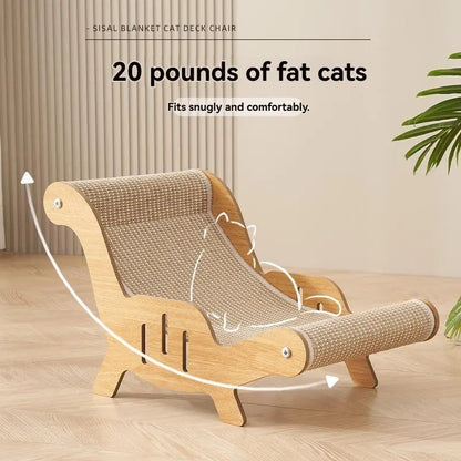 Durable Cat Scratching Post, Sisal Material, Anti-Slip Base, Pet Toy & Bed, Self-Cleaning Kitty Lounge Chair, Ideal Gift for Cats