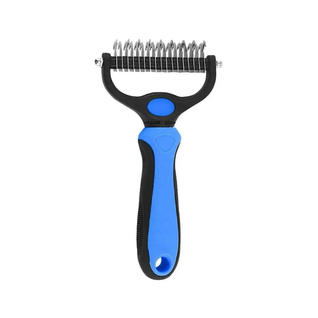 Pet Dematting Undercoat Rake for Long-Haired Pets, Double-Sided Deshedding Brush for Dogs & Cats, Pain-Free Tangle Remover, Reduces Shedding & Mats, Grooming Tool