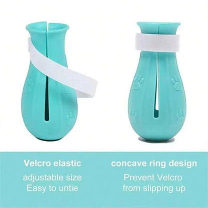 Cat Bathing Shoes – 4 Pairs per Box, Silicone Pet Paw Protectors Grooming Essentials for Dogs and Cats — Protects Paws during Baths, Prevents Scratching, Safe and Reliable.