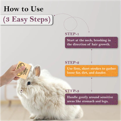 Sleekez Cat Brush for Shedding & Grooming, Wooden Handle & Stainless Steel Blade, Pet Brush for Indoor Cats, 2.5 Inches Long Groomer Tools Fur Removal Tool