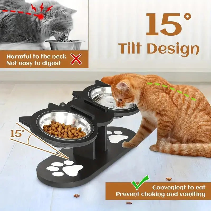 Multi-Layer Elevated Cat Feeder with Pet Food and Water Bowls, Includes 3 Stands, Easy-To-Assemble and Portable Design, Ideal for Multiple Cats Tiktokshopspringglowup Summervibes Petlovers