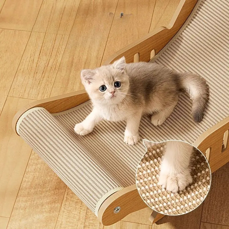 Durable Cat Scratching Post, Sisal Material, Anti-Slip Base, Pet Toy & Bed, Self-Cleaning Kitty Lounge Chair, Ideal Gift for Cats
