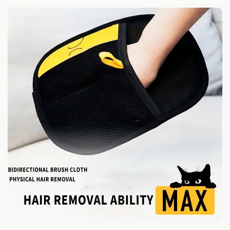 D-Hair Remover Electrostatic Gloves - Dual-Sided Brush for Effective Cat and Dog Hair Removal and Grooming