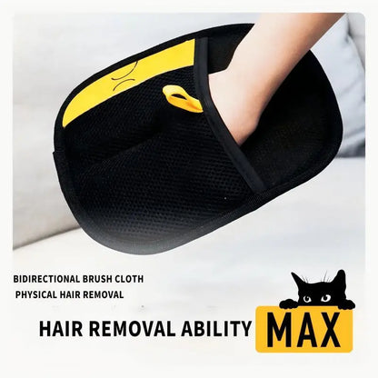 D-Hair Remover Electrostatic Gloves - Dual-Sided Brush for Effective Cat and Dog Hair Removal and Grooming