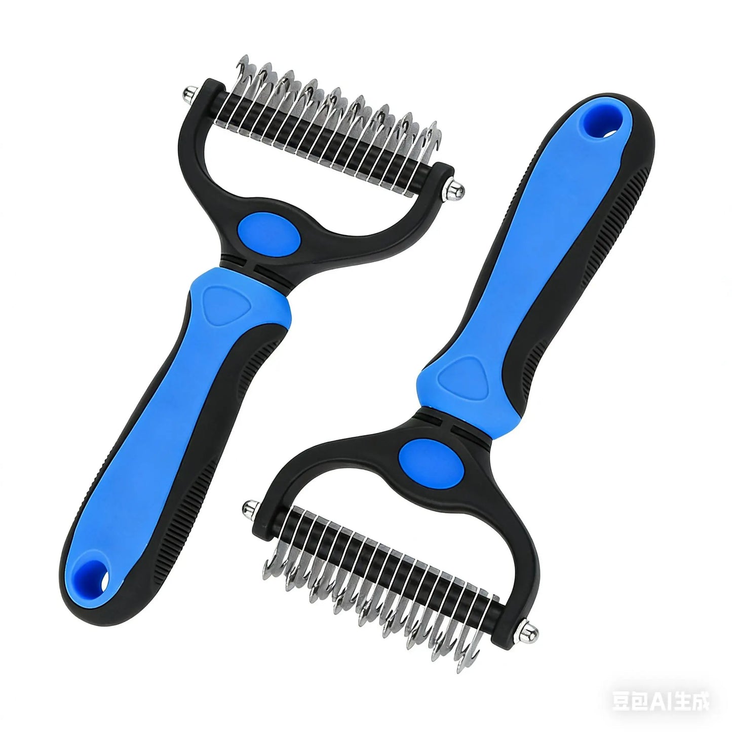 Pet Dematting Undercoat Rake for Long-Haired Pets, Double-Sided Deshedding Brush for Dogs & Cats, Pain-Free Tangle Remover, Reduces Shedding & Mats, Grooming Tool